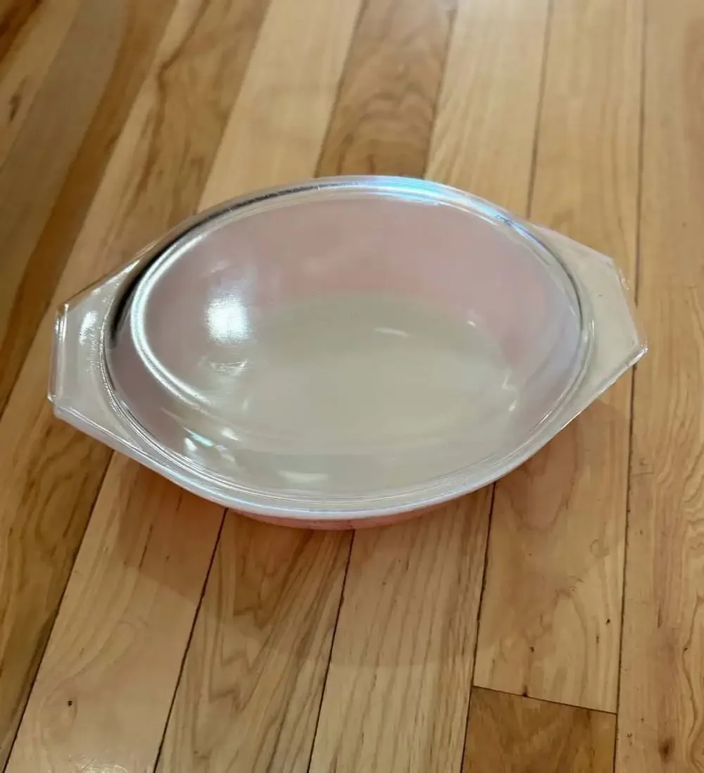 Vintage Pyrex Pink Daisy 2.5 Quart Oval Casserole Dish #045 with Lid